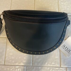 a.n.a Black Belt Bag with Gold Accents